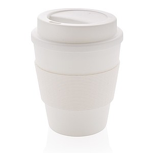Reusable Coffee cup with screw lid 350ml,white