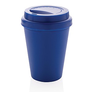 Reusable double wall coffee cup 300ml,blue