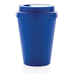 Reusable double wall coffee cup 300ml,blue