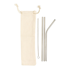 Reusable stainless steel 3 pcs straw set
