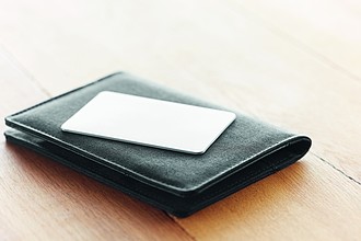RFID blocking card. The aluminium layer inside this card blocks all radio frequencies passing throug