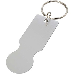 Rhea shopping cart keyring, silver