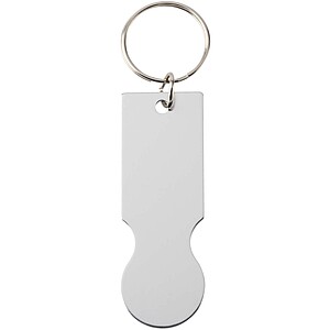 Rhea shopping cart keyring, silver
