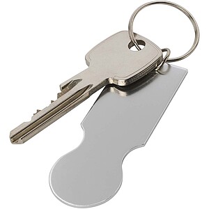 Rhea shopping cart keyring, silver