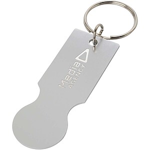 Rhea shopping cart keyring, silver