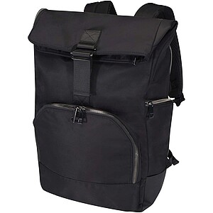 Rhine 15” GRS recycled rolltop backpack 18L, solid black