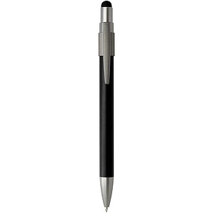 Rill RCS recycled ballpoint pen with stylus and fidget spinner (black ink), black