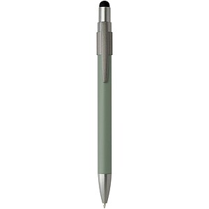 Rill RCS recycled ballpoint pen with stylus and fidget spinner (black ink), heather green