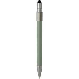 Rill RCS recycled ballpoint pen with stylus and fidget spinner (black ink), heather green
