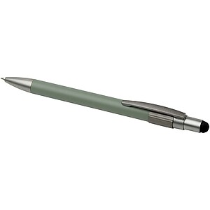 Rill RCS recycled ballpoint pen with stylus and fidget spinner (black ink), heather green