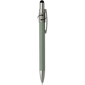 Rill RCS recycled ballpoint pen with stylus and fidget spinner (black ink), heather green