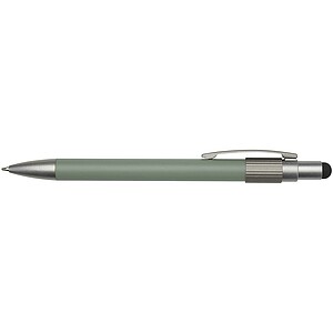 Rill RCS recycled ballpoint pen with stylus and fidget spinner (black ink), heather green