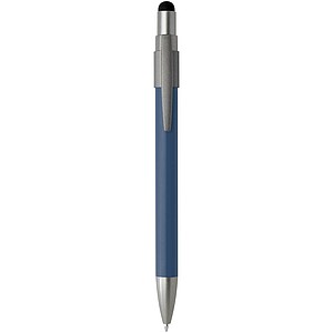 Rill RCS recycled ballpoint pen with stylus and fidget spinner (black ink), ocean blue