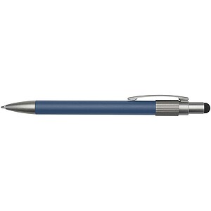 Rill RCS recycled ballpoint pen with stylus and fidget spinner (black ink), ocean blue