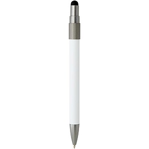 Rill RCS recycled ballpoint pen with stylus and fidget spinner (black ink), white