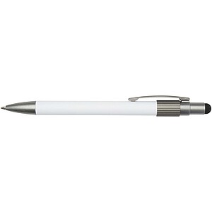 Rill RCS recycled ballpoint pen with stylus and fidget spinner (black ink), white