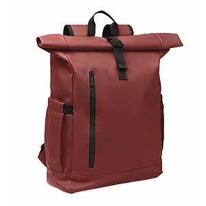 Rolltop laptop rucksack 600D, burgundy