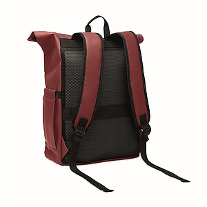 Rolltop laptop rucksack 600D, burgundy