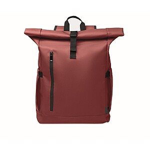 Rolltop laptop rucksack 600D, burgundy