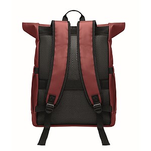 Rolltop laptop rucksack 600D, burgundy