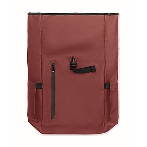 Rolltop laptop rucksack 600D, burgundy