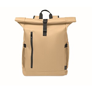 Rolltop laptop rucksack 600D, khaki