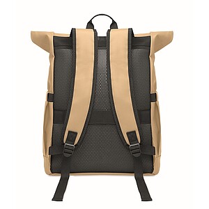 Rolltop laptop rucksack 600D, khaki
