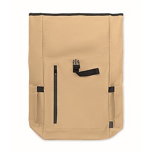 Rolltop laptop rucksack 600D, khaki