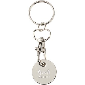 Rory keyring with trolley coin, red