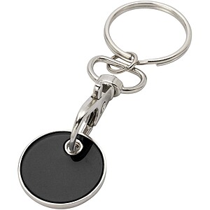 Rory keyring with trolley coin, solid black
