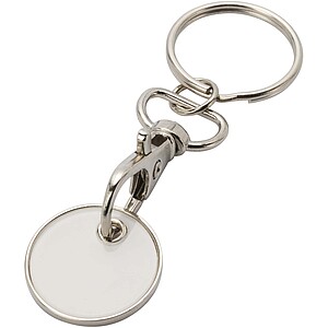 Rory keyring with trolley coin, white