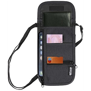 Ross GRS recycled smart travel pouch, heather charcoal