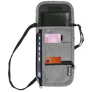 Ross GRS recycled smart travel pouch, heather grey