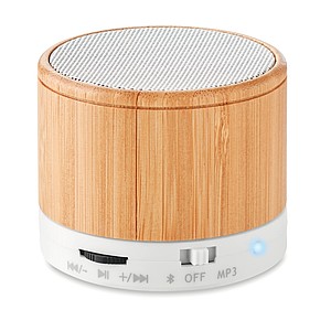 Round Bamboo Bluetooth speake