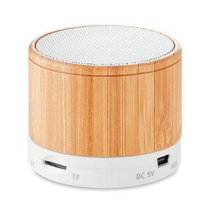 Round Bamboo Bluetooth speake