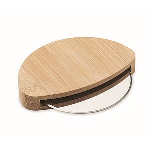 Round bamboo pizza cutter, wood