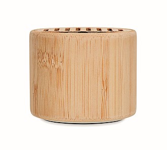 Round bamboo wireless speaker
