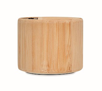 Round bamboo wireless speaker