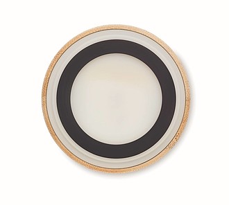 Round bamboo wireless speaker
