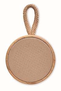 Round bamboo wireless speaker