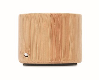 Round bamboo wireless speaker