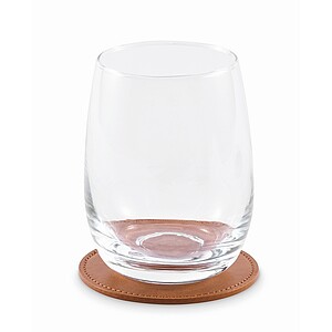Round coaster in PU, brown