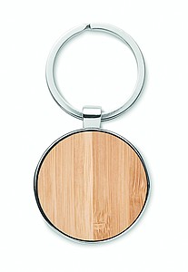 Round key ring metal bamboo