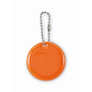 Round reflective keyring, neon orange