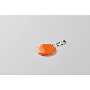 Round reflective keyring, neon orange