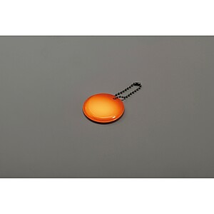 Round reflective keyring, neon orange