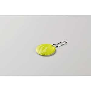 Round reflective keyring, neon yellow