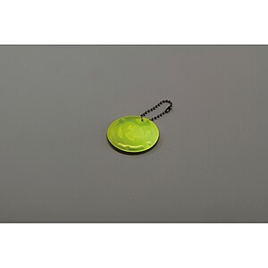 Round reflective keyring, neon yellow