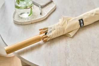 rPET 190T automatic golf umbrella Milan, beige