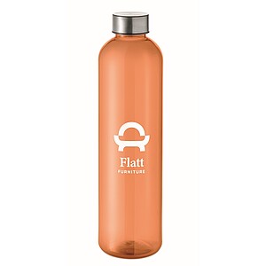 RPET bottle 1000ml, transparent orange